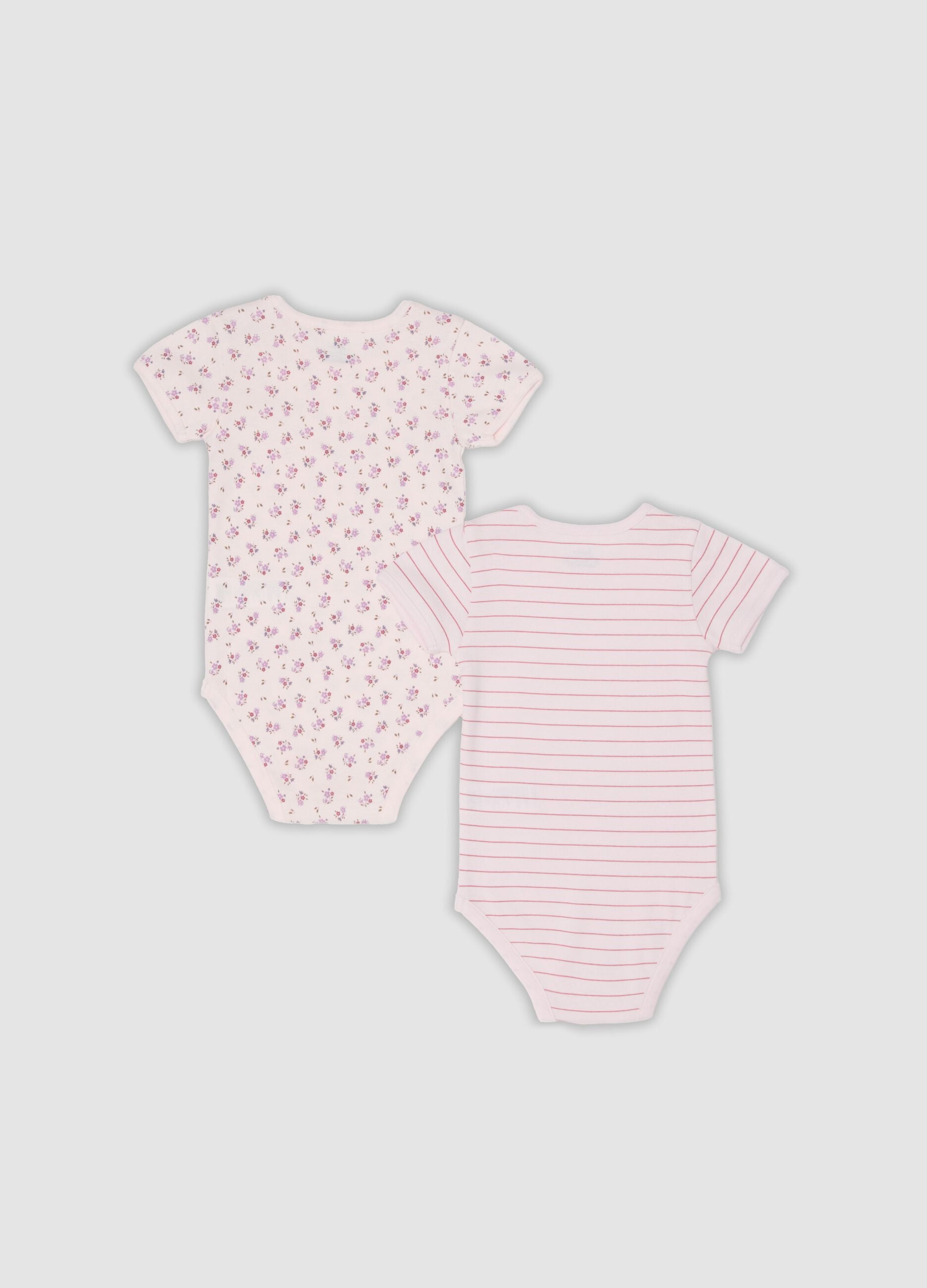 2-pack of pink organic cotton bodysuits for baby girls
