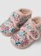 Pink floral bootie slippers_1