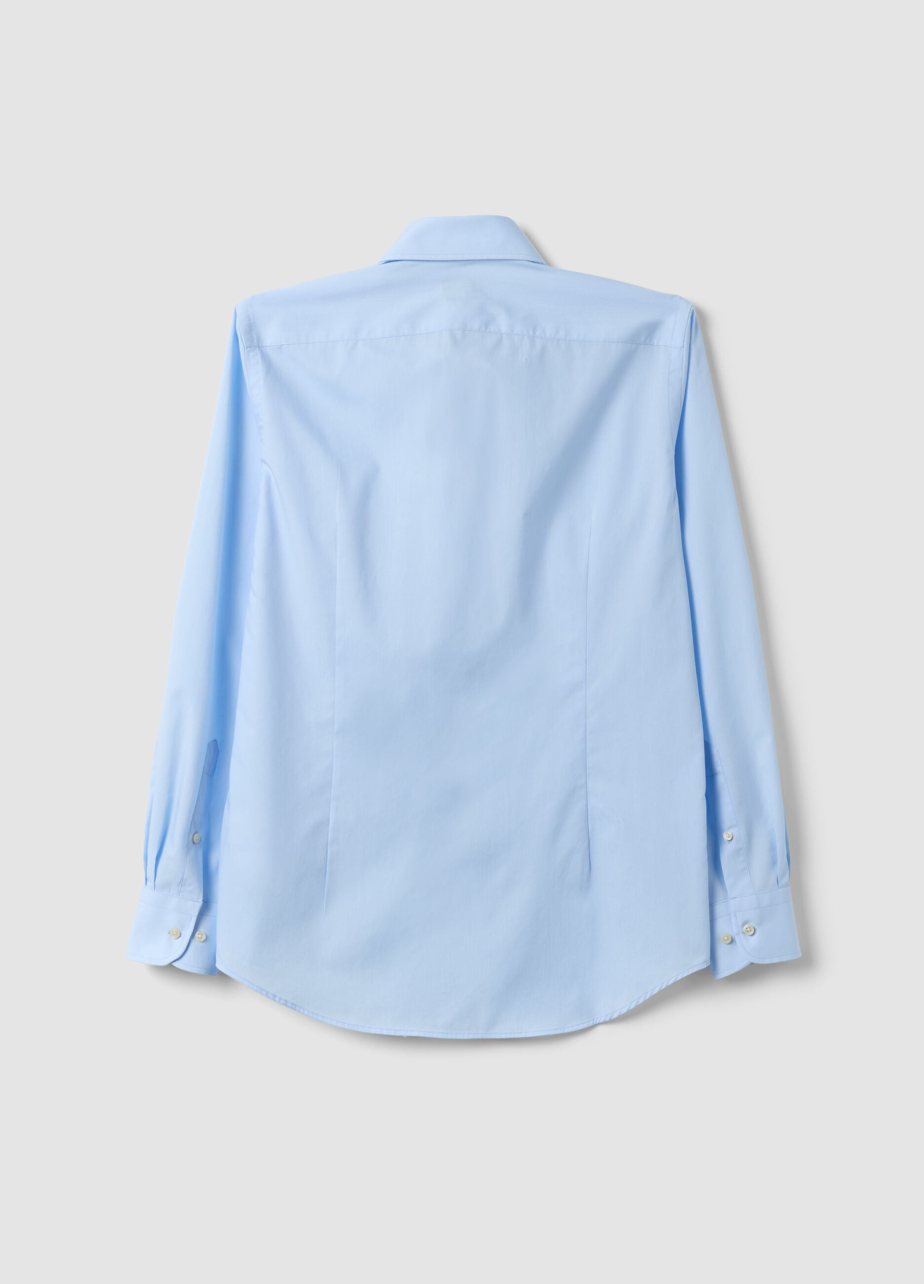 Light blue slim-fit easy-iron button-down collar shirt