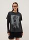 Black pure cotton t-shirt with a regular oversized fit_1