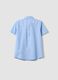Boys&rsquo; light blue short-sleeve linen-cotton blend shirt, regular fit_4