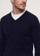 Blue viscose-blend V-neck jumper, regular fit_3