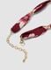 Red floral-print necklace with gold-tone charms_1