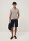 Beige pure cotton short-sleeved polo shirt_1
