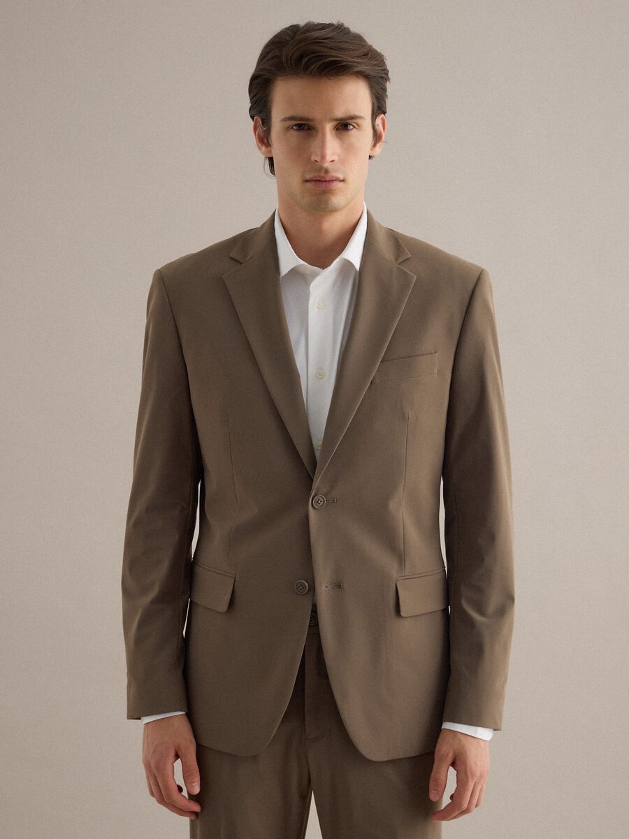 Brown Slim Fit Blazer_3