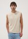 Beige pure cotton vest_0