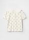 White heart t-shirt for girls with decorative collar in cotton_1
