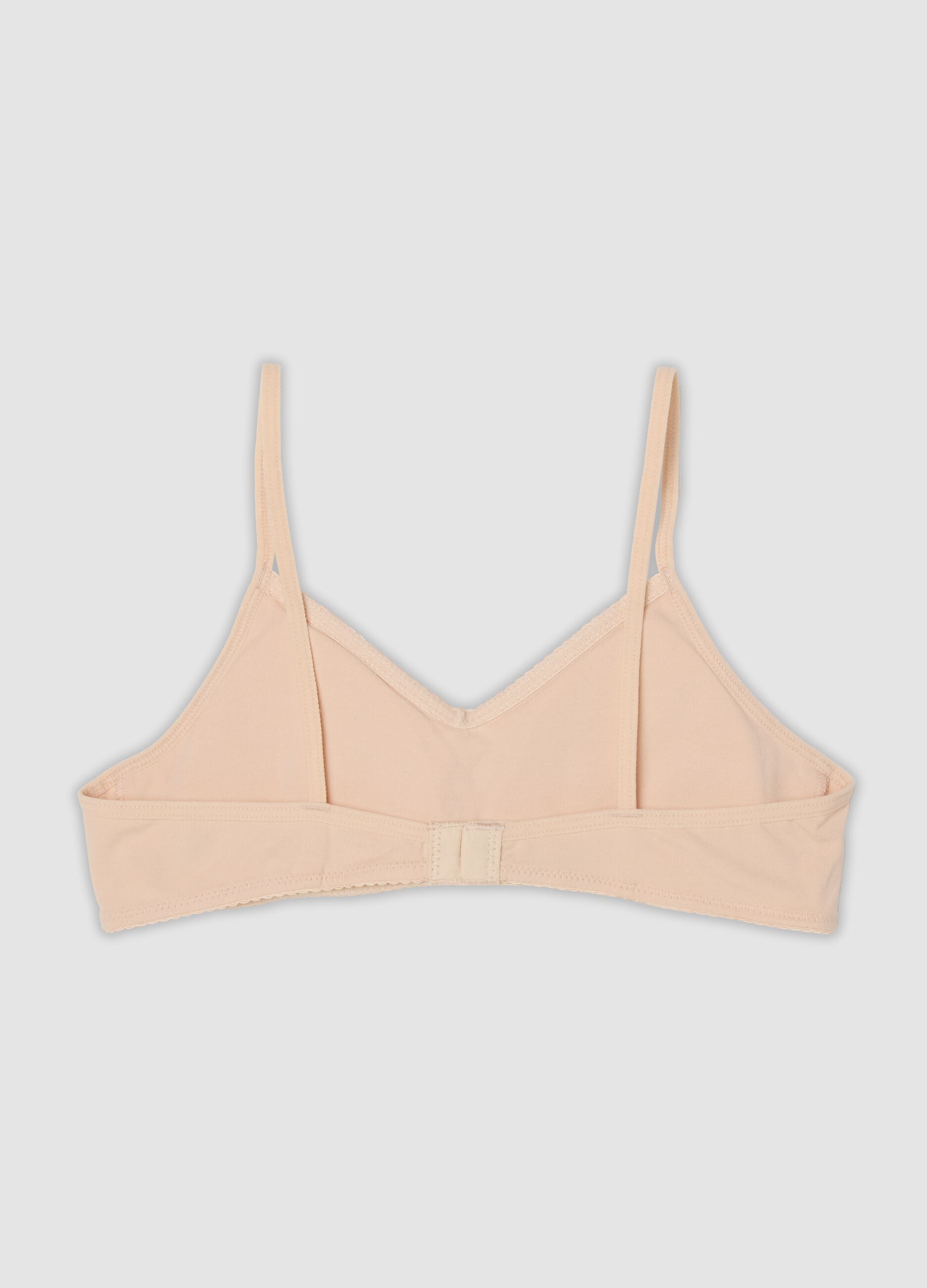 Beige stretch organic cotton bra for girls