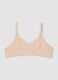 Beige stretch organic cotton bra for girls_1