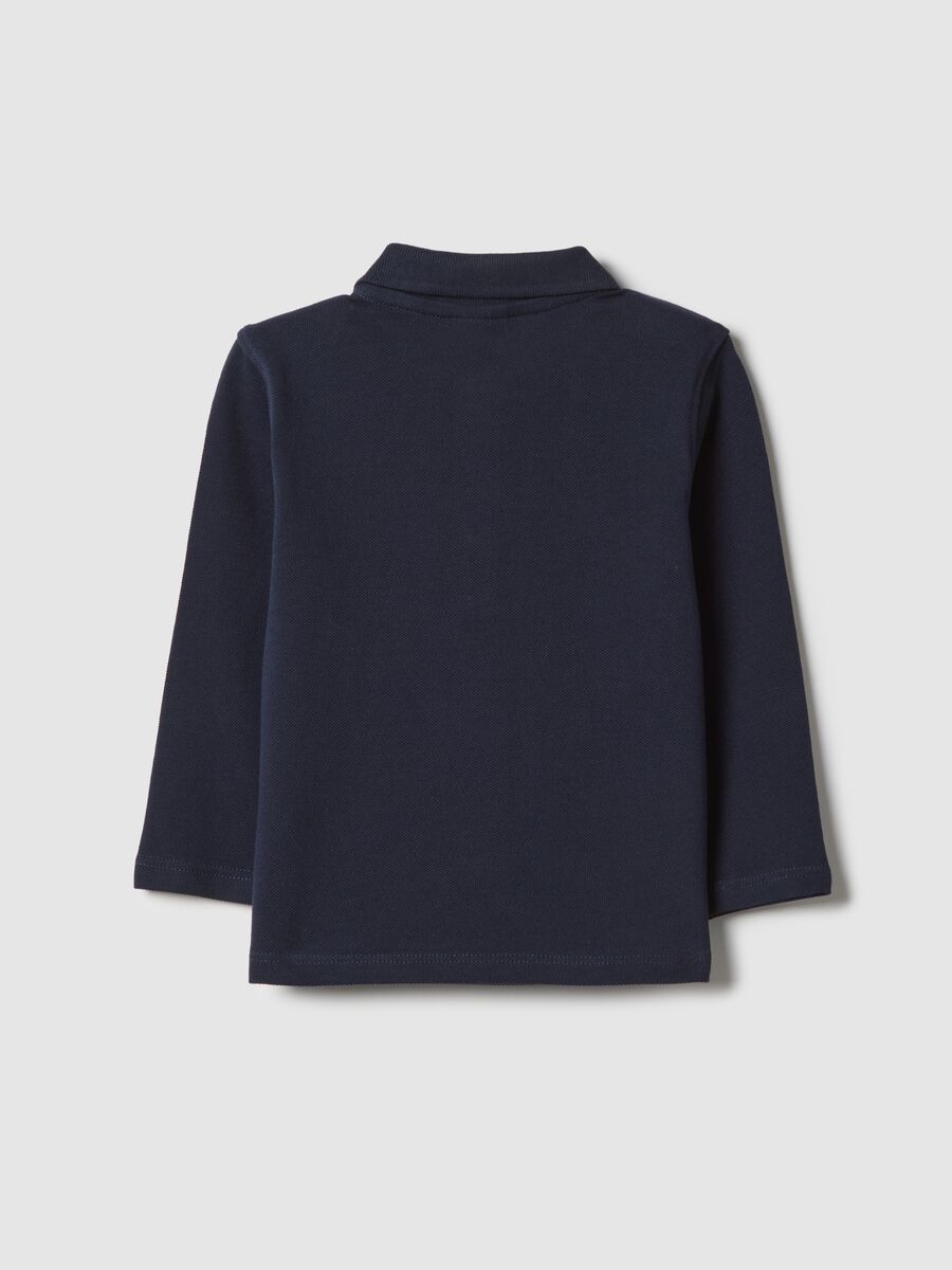 Polo in puro cotone blu per bimbo regular fit_2