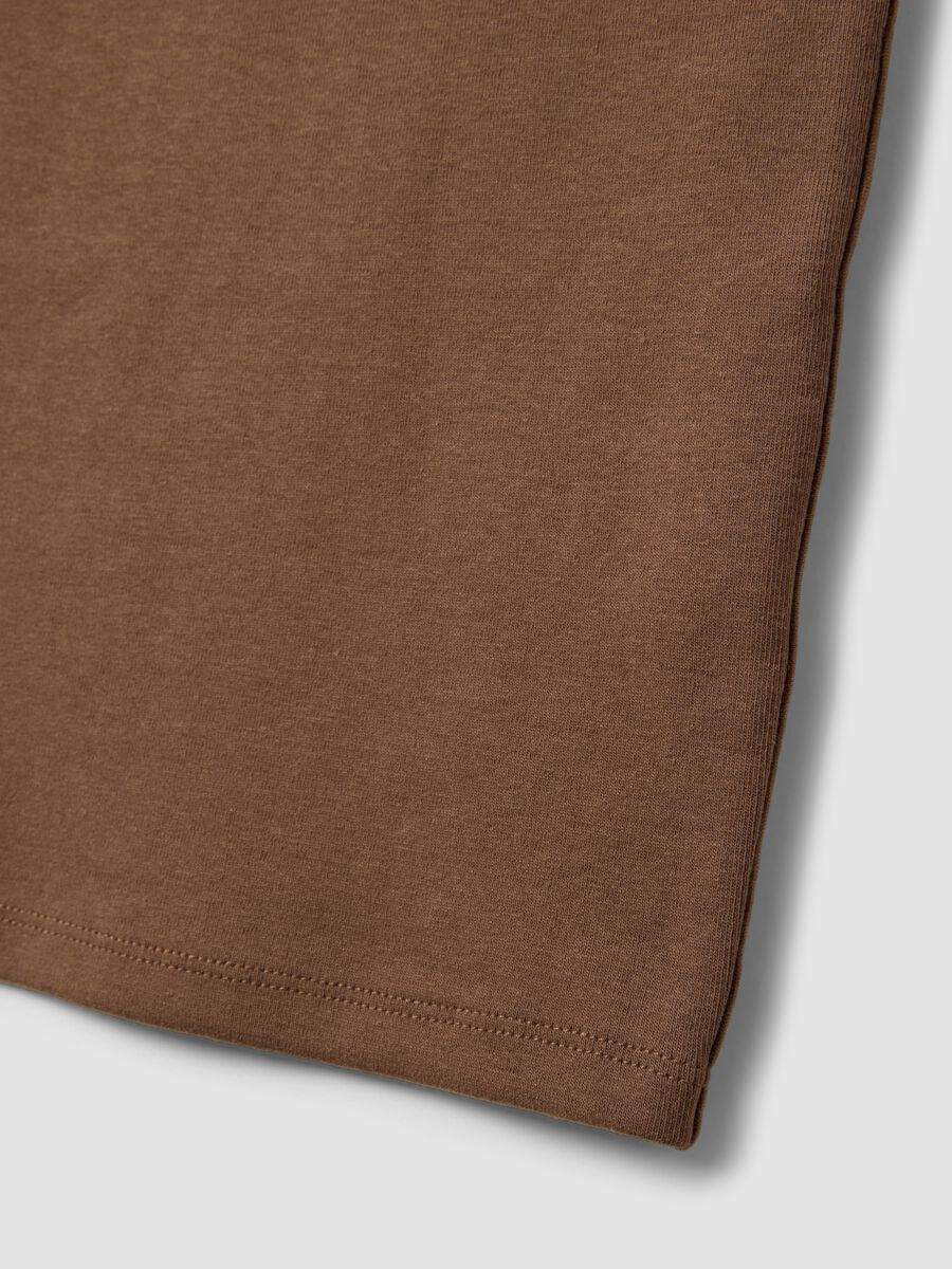Brown stretch cotton midi dress_5