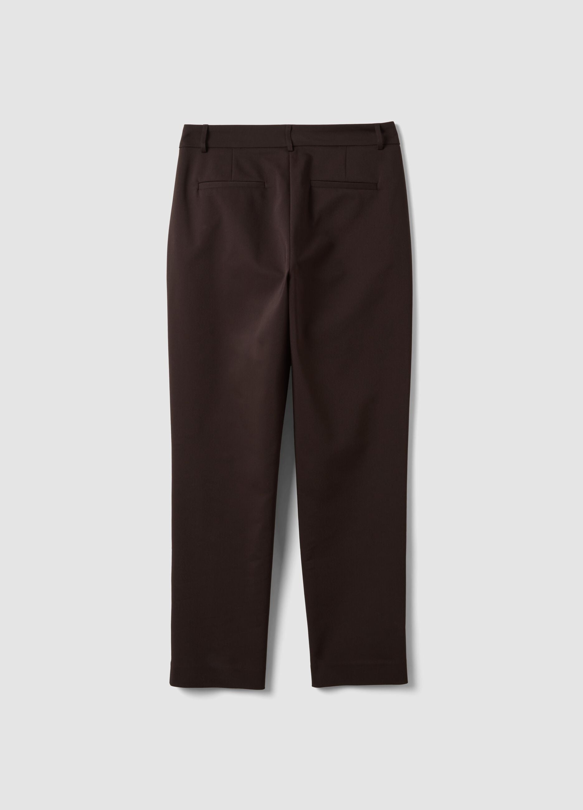Slim-fit brown stretch cotton trousers