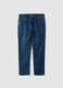 Blue denim jeans in cotton and viscose blend, regular fit_0