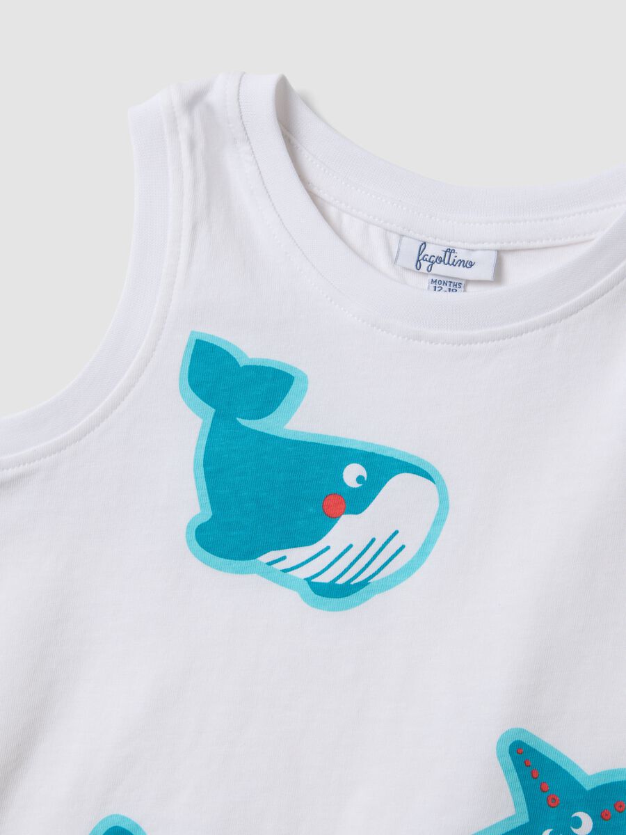 Bipack di tank top azzurri in puro cotone_3