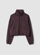 Cropped purple full-zip soft-touch jacket with stand-up collar ALTAVIA STUDIO_5