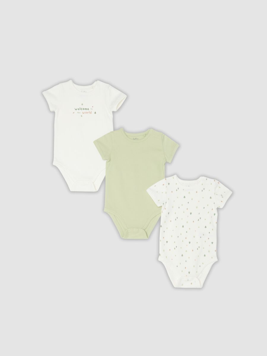 3-pack of multicolour organic cotton baby bodysuits with print_0