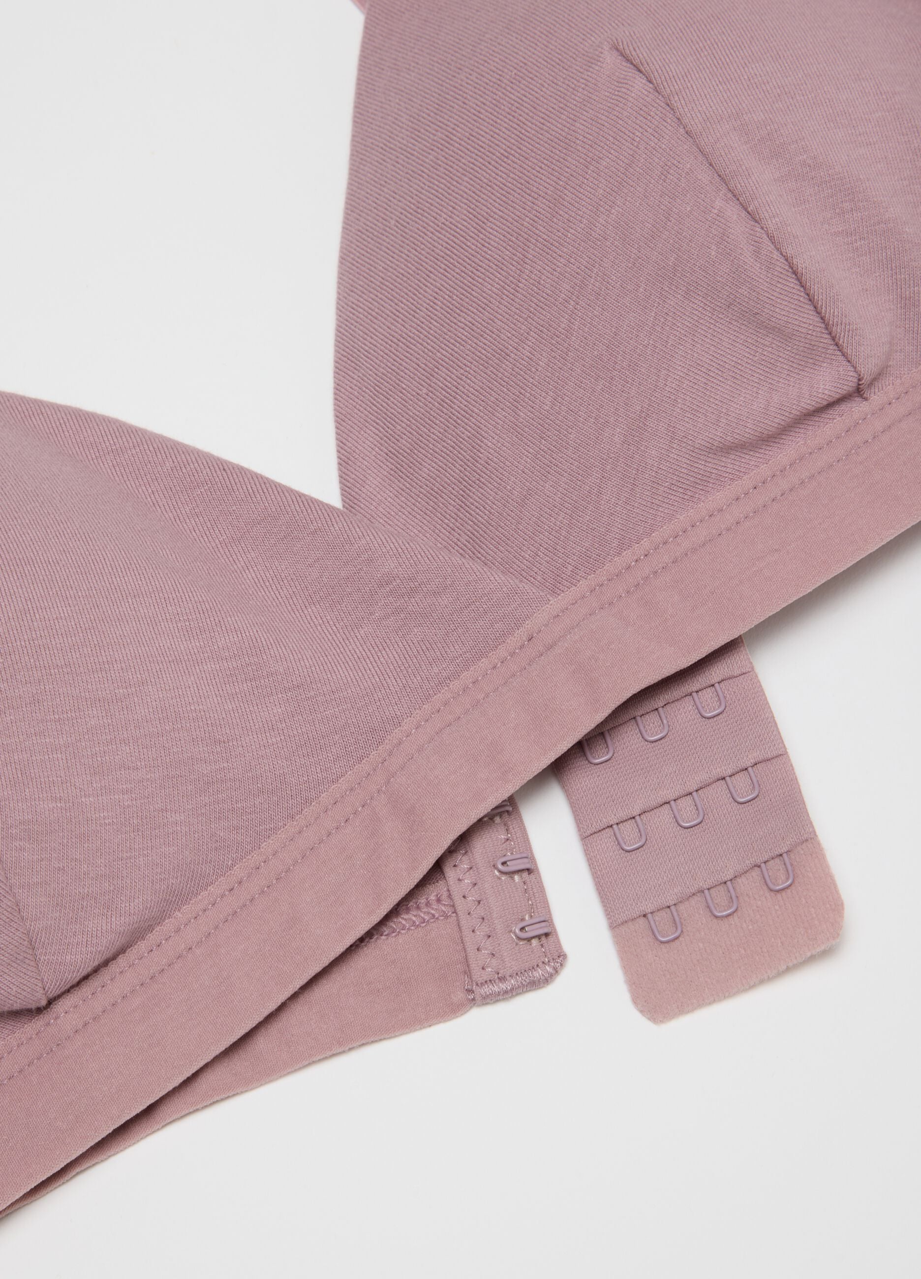 Pink stretch cotton bra with thin straps