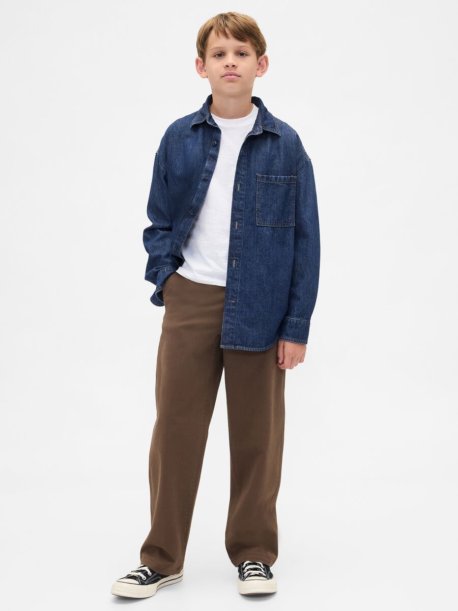 Long-sleeved denim shirt_2