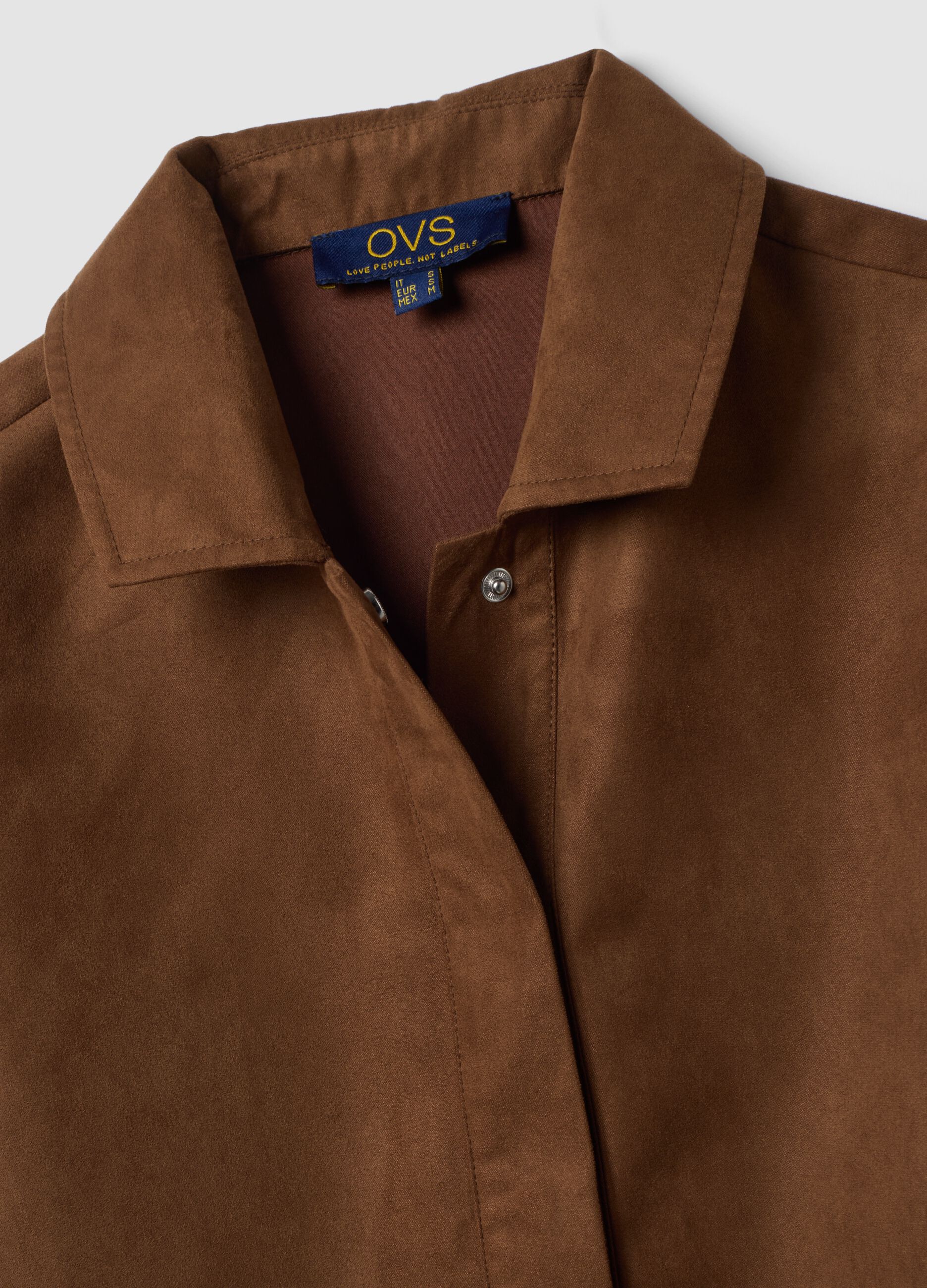 Brown regular-fit shirt with classic collar