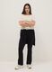 Black stretch cotton flare leggings_0