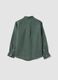 Green pure linen kids&rsquo; shirt with an oversized fit_4
