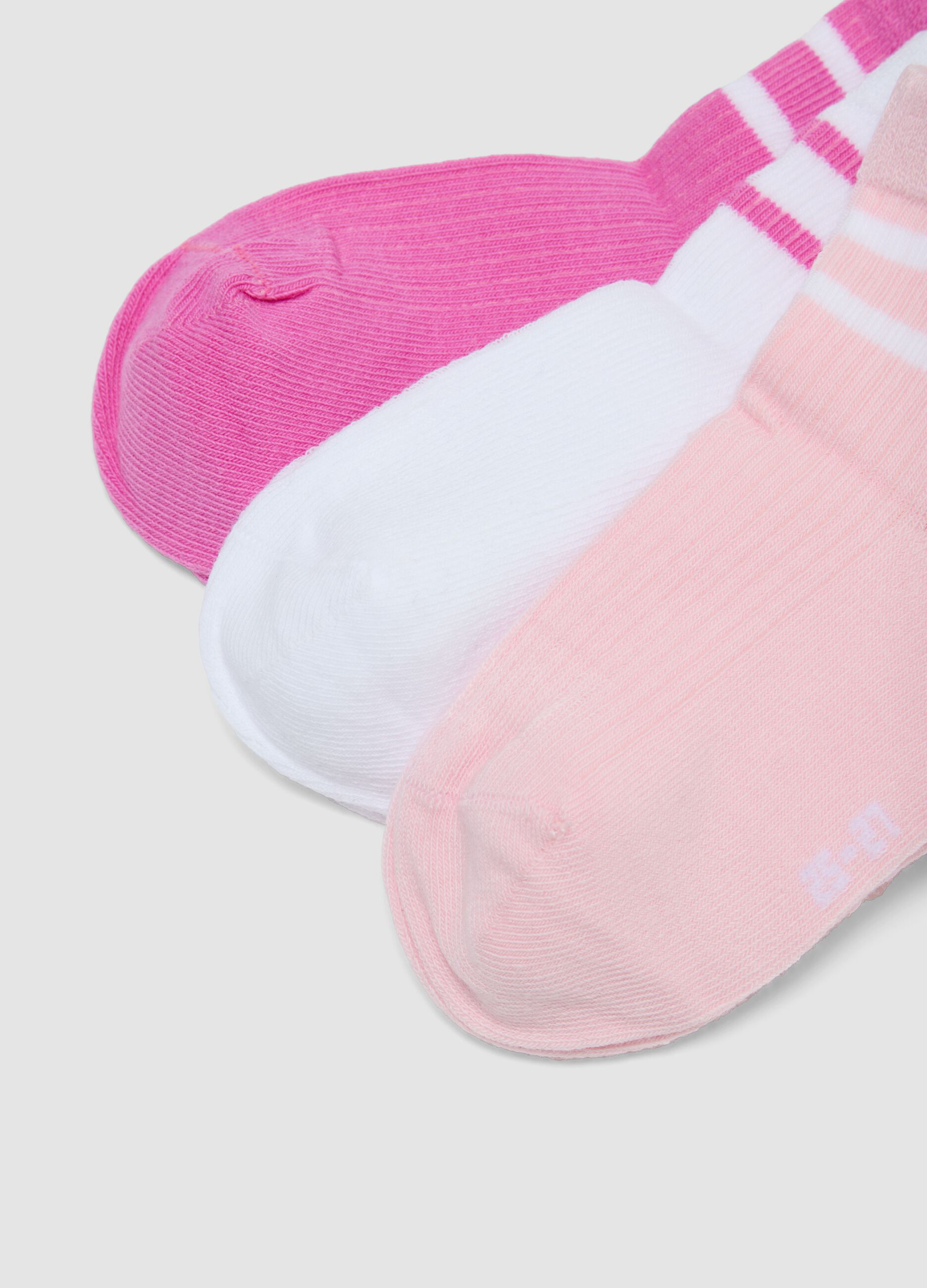 7-pack striped stretch organic cotton ankle socks