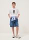 Boys&rsquo; blue denim cotton-blend straight-fit shorts with pockets_0