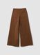 Brown wide-leg stretch cotton trousers_7