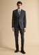 Grey stretch viscose blazer with classic lapels, slim fit_1
