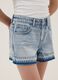 Blue pure cotton denim shorts for girls &ndash; straight fit_2