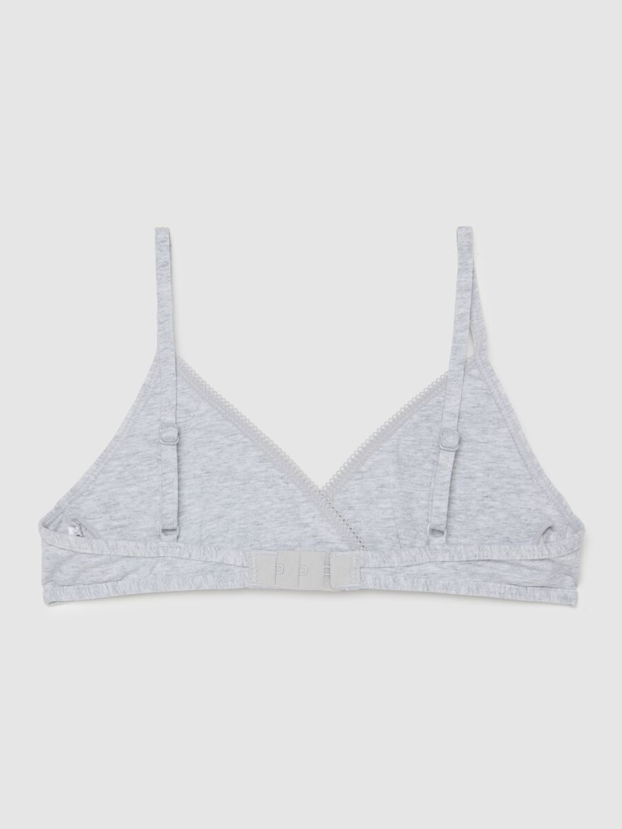 Grey Stretch Cotton Girls' Triangle Bra_1