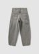 Grey pure cotton denim jeans, balloon fit_2