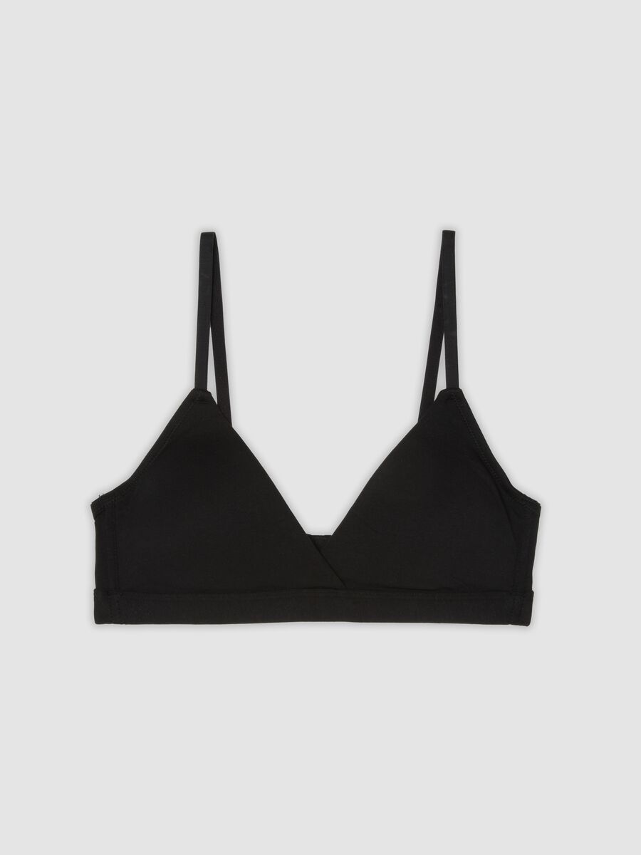 Black organic cotton bra with removable padding_4