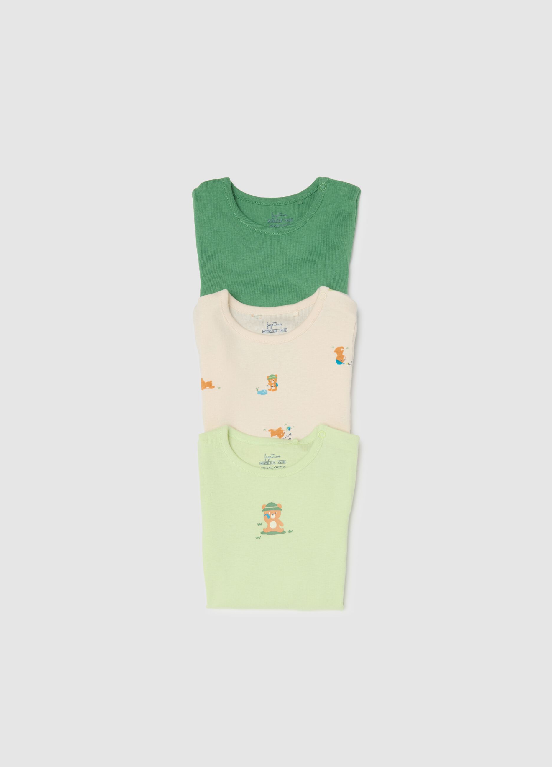 Multicolour pure cotton short sleeve bodysuit tripack for infants