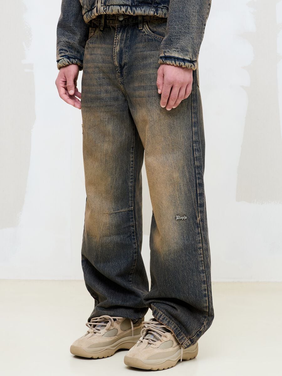 Vintage Wide-Leg Denim in Dark Blue_2