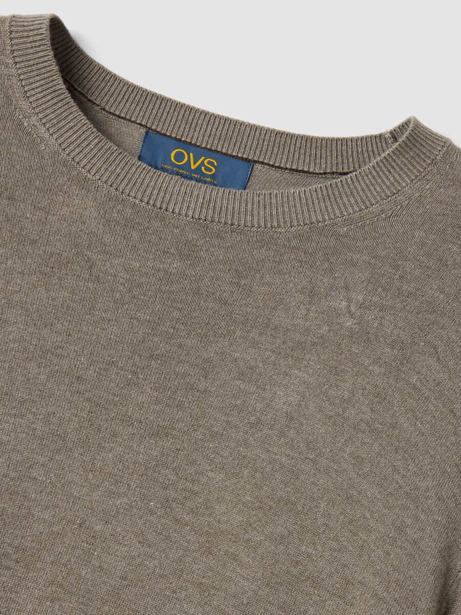 Grey crew-neck jumper in viscose blend, regular fit_1