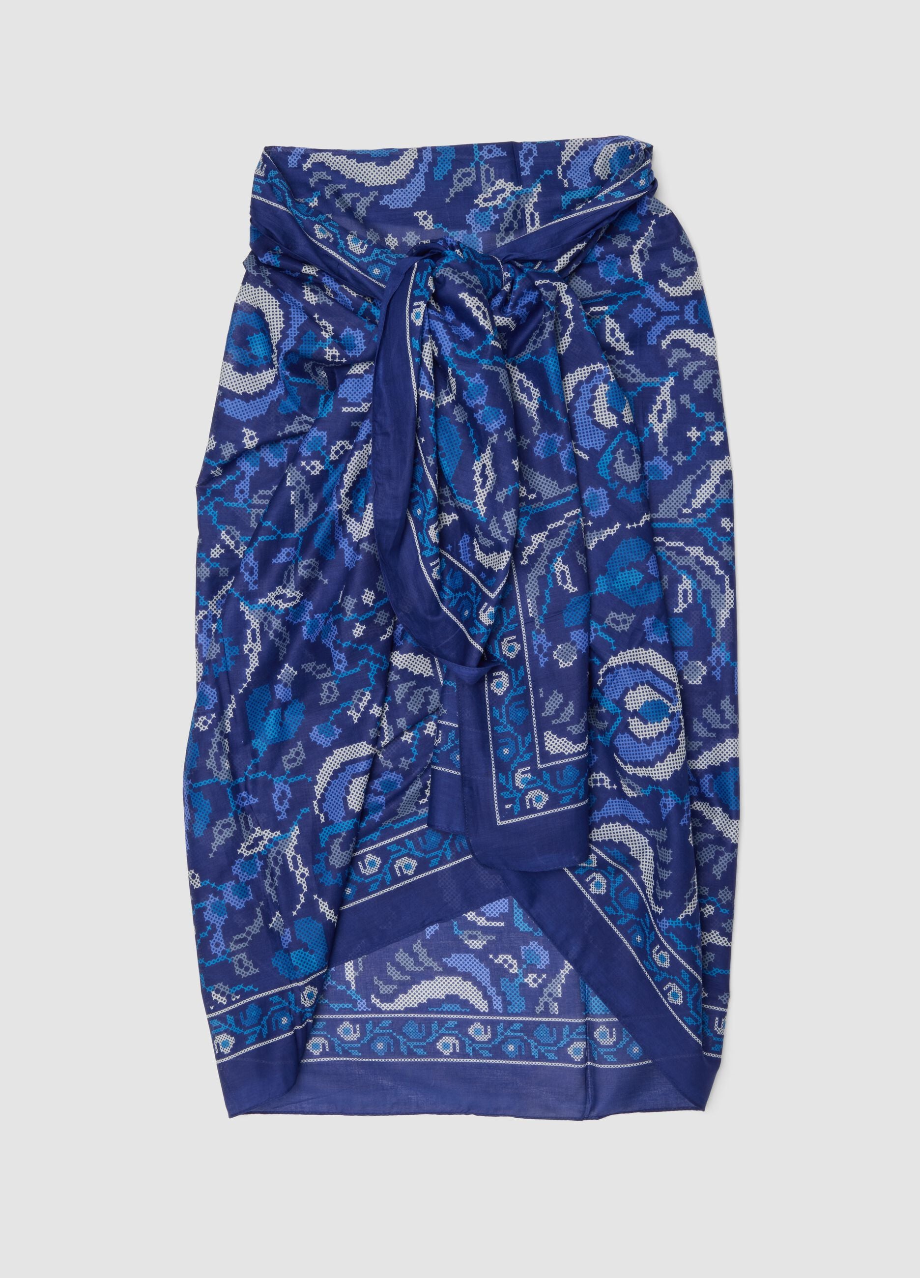 Blue pure cotton printed pareo
