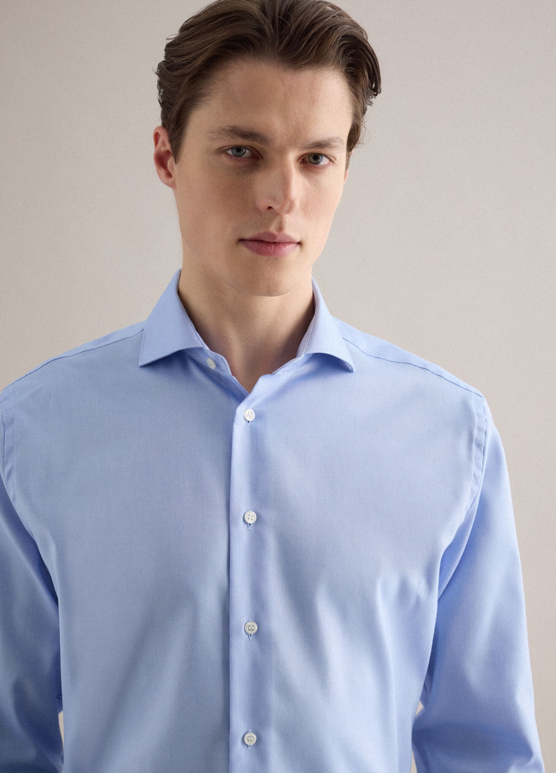 Camicia in puro cotone azzurra regular fit