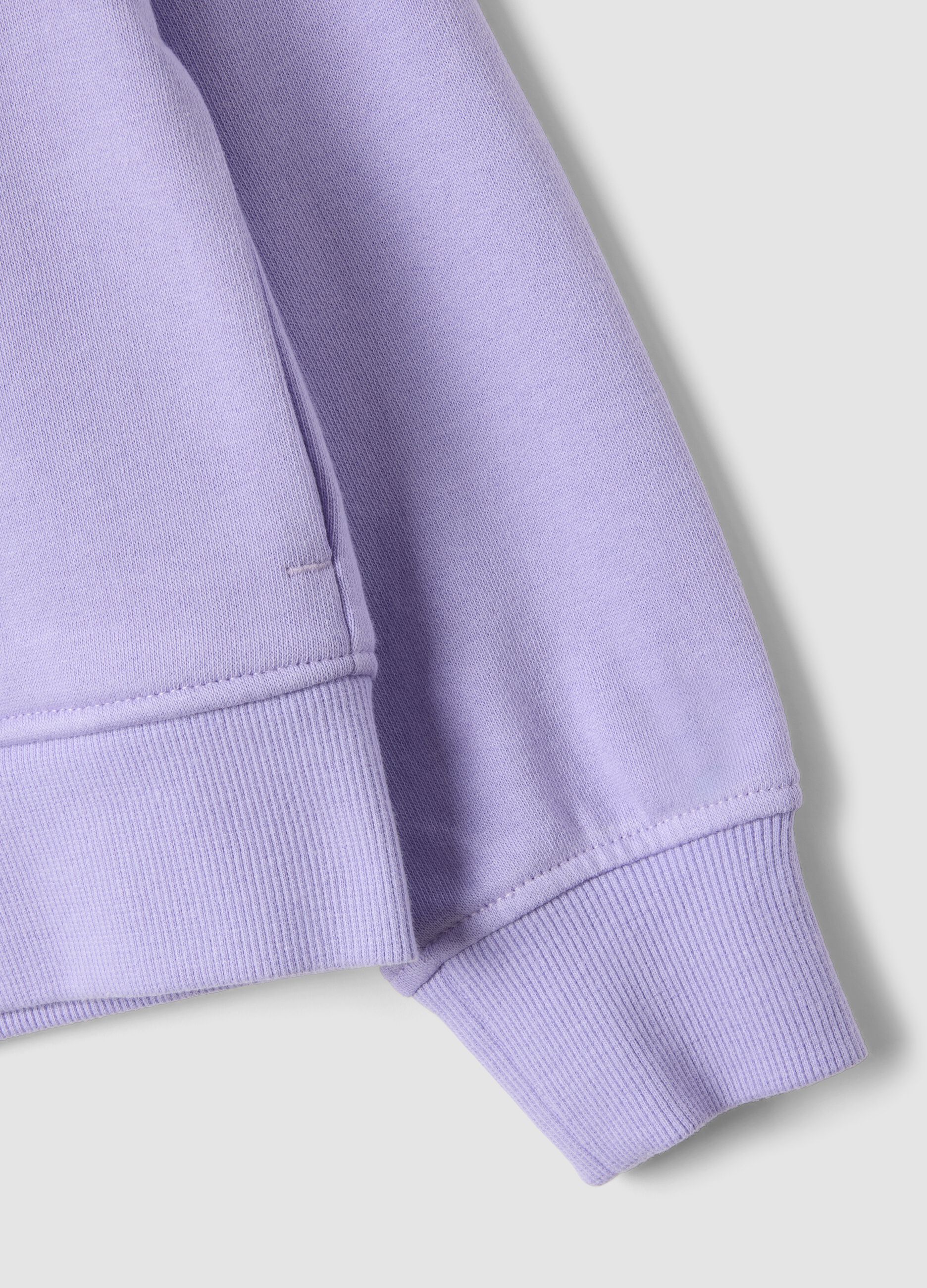 Purple hoodie in pure organic cotton for girls