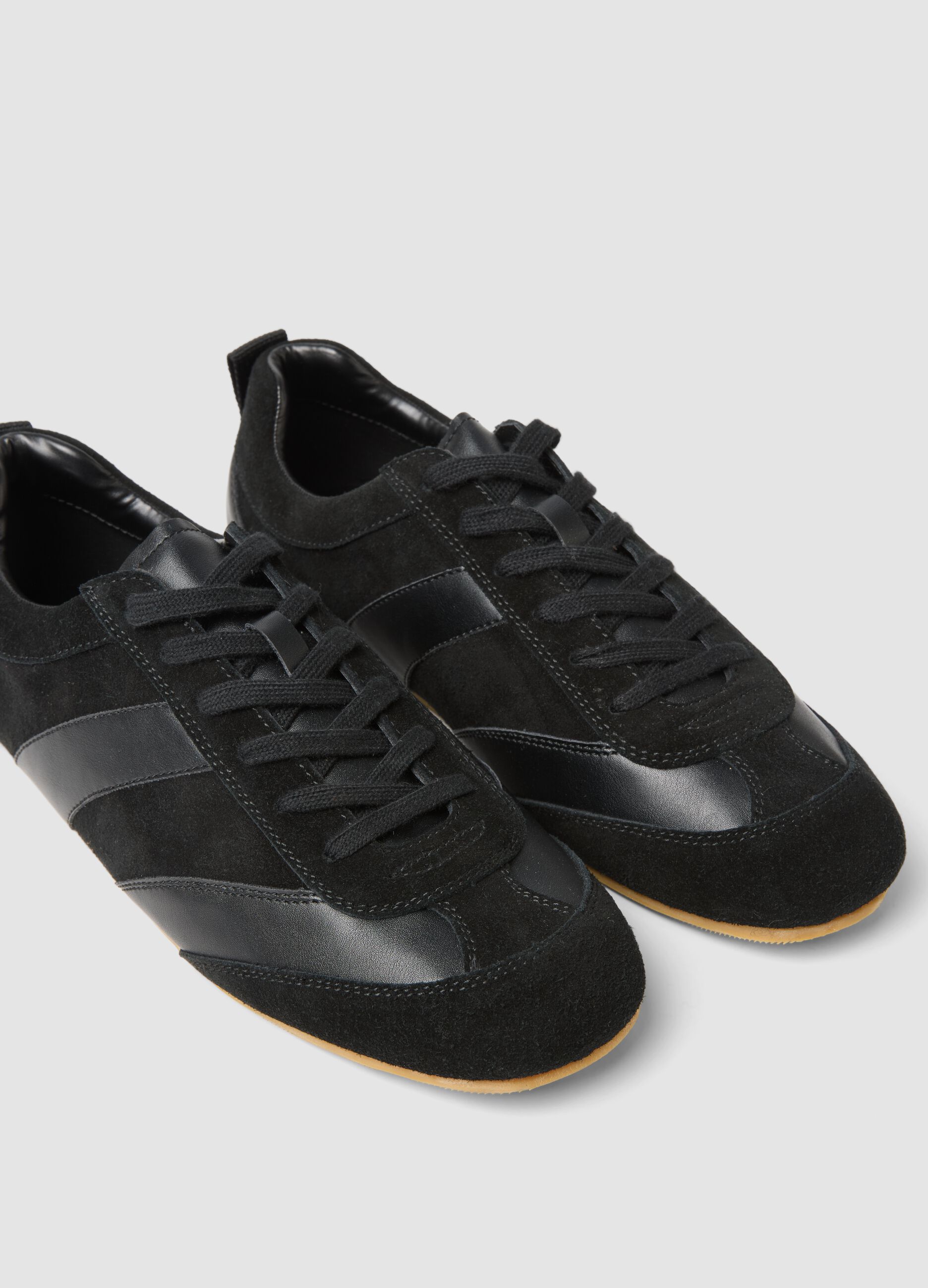 Black real leather sneakers