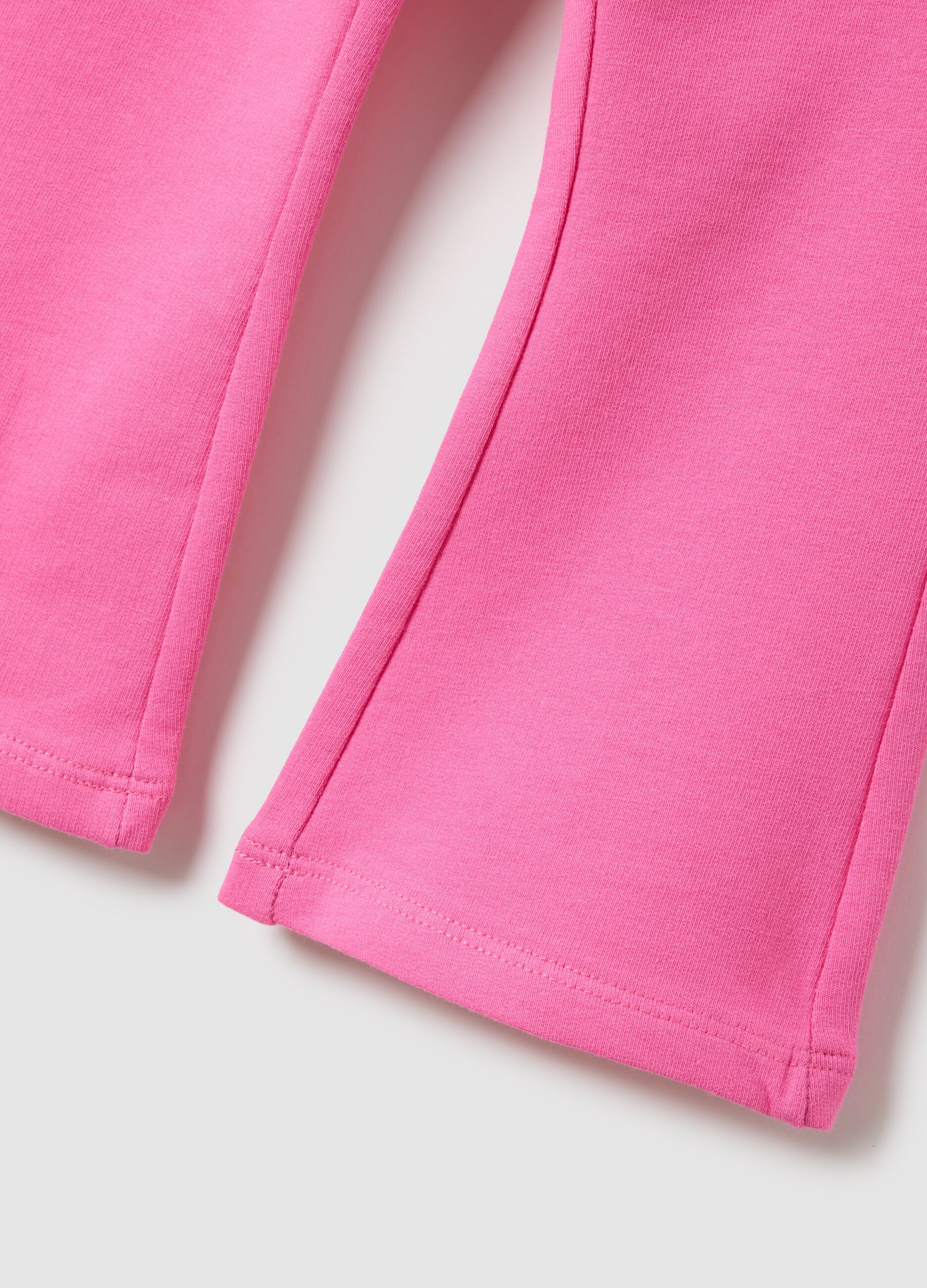 Slim fit pink stretch cotton trousers for girls