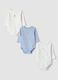 Multicolour three-pack organic cotton crew-neck bodysuits_0