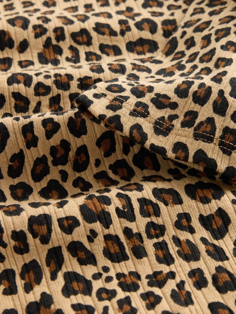 Brown Leopard Cotton Long Sleeve Top_4
