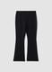 Black flared leggings in stretch fabric_2