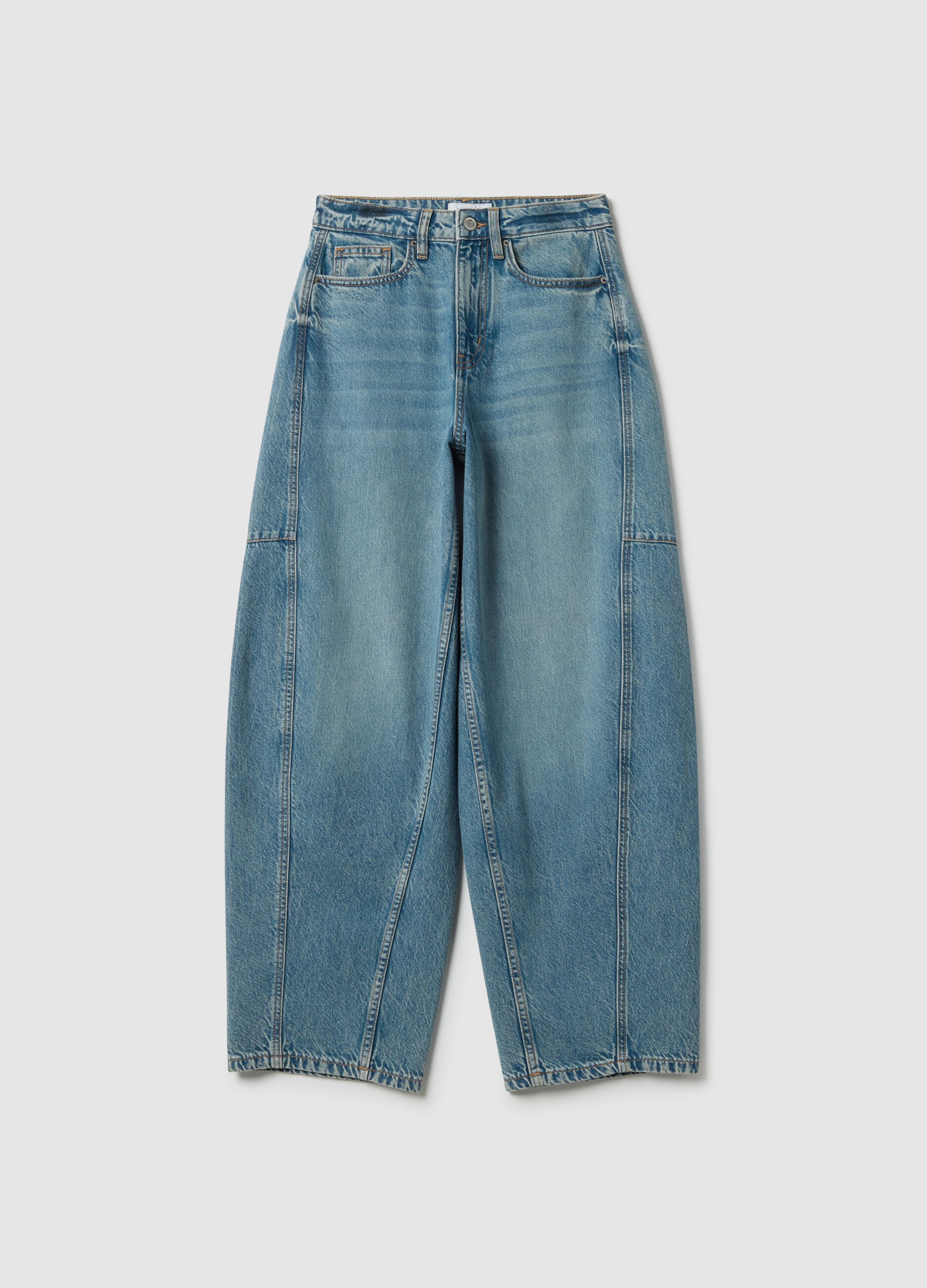 Pure Cotton Blue Regular Fit Skater Jeans