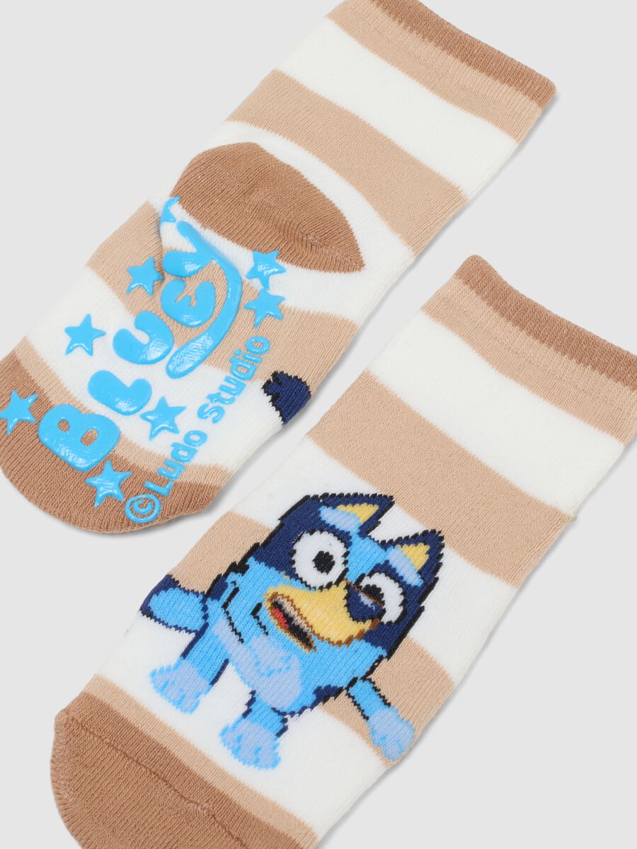 Bipack calzini in misto cotone multicolor da neonato con ricamo Bluey_1