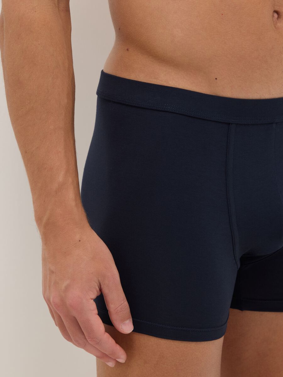 Blue midi boxer briefs 2-pack in stretch Supima cotton, regular fit_3