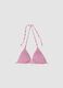 Pink triangle bikini top in stretch fabric_4