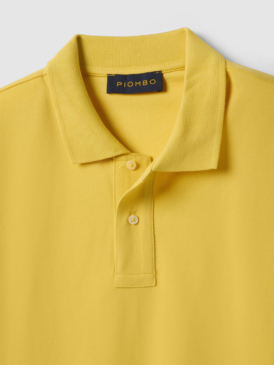 Yellow Supima cotton polo shirt, regular fit_5