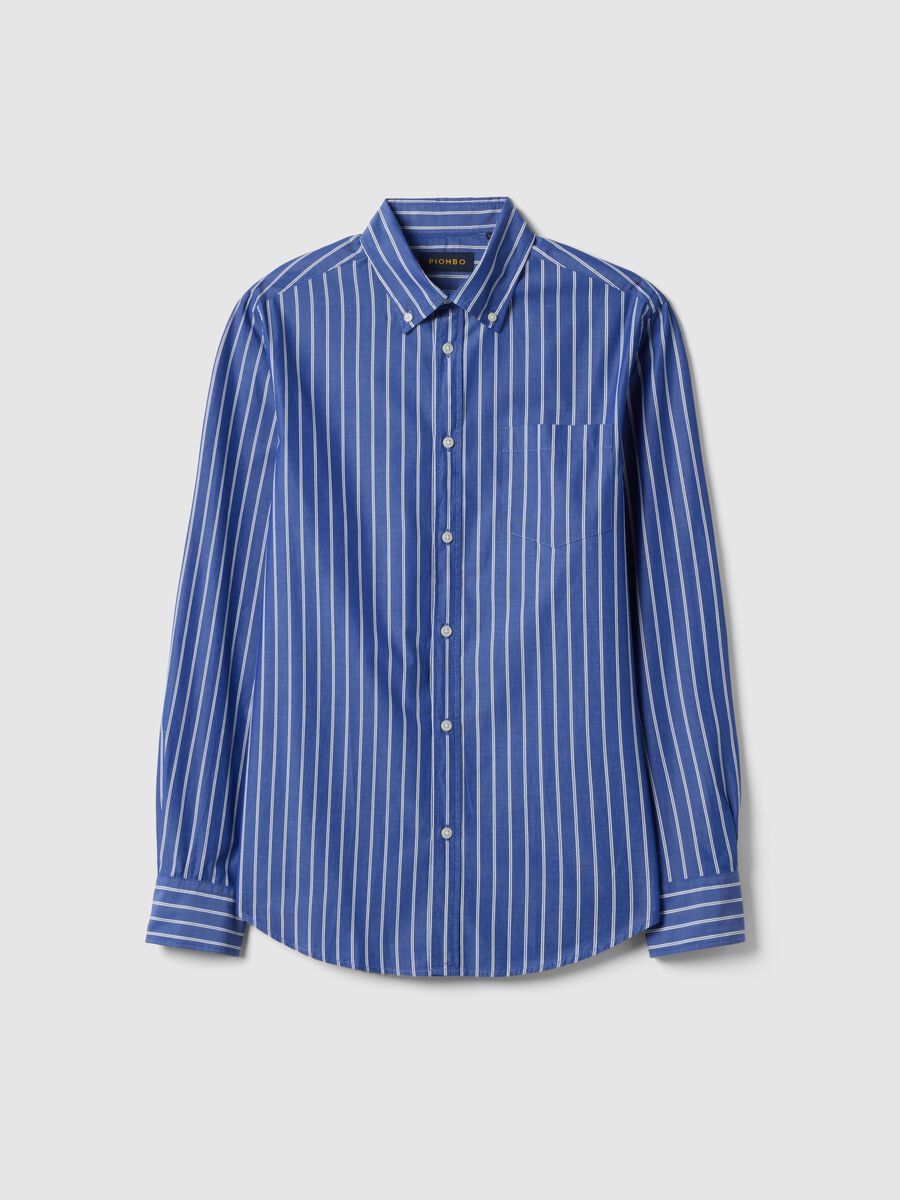 Multicolour striped pure cotton shirt, regular fit_4